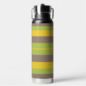Bouteille D'eau Rhythm Stripes Horizontal Lines Brown Yellow Green (Salle de sport)