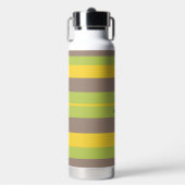Bouteille D'eau Rhythm Stripes Horizontal Lines Brown Yellow Green (Salle de sport)