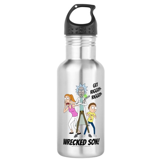 Bouteille D'eau RICK ET MORTY™| Rick, Morty et Summer (Devant)