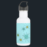 Bouteille D'eau Robin's Oeuf Blue Starbursts Water Bottle<br><div class="desc">Ce motif de bouteilles d'eau Robin's Oeuf Blue Iconic Atomic Starbursts présente des étoiles atomiques emblématiques. C'est vrai ! L’ancienne école, arrière - plan de couleur bleu oeuf de robin avec des taches d’or, est la toile de fond idéale pour les cercles turquoise, apaisants et vert poire kitsch. Les taches...</div>