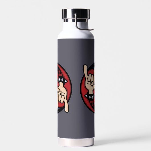 Bouteille D'eau Rock and Roll Devil Horns Yin Yang (Gauche)