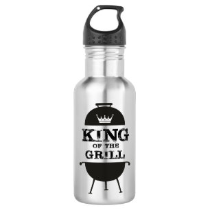 Bouteille D'eau Roi Du Grill, Couronne Blanche Noire