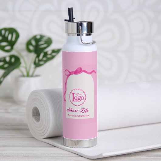 Bouteille D'eau Romantic Pink Wedding Planner Business Promotion (Yoga (pivotée))