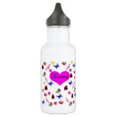 Bouteille D'eau Romarin, Nom, Avec Lapins, Papillons, Oiseaux, (Gauche)