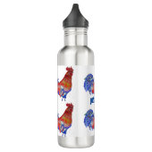 Bouteille D'eau Rooster Poulet Rouge bleu aquarelle art Garçons (Gauche)