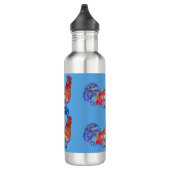 Bouteille D'eau Rooster Poulet Rouge Bleu aquarelle d'art Garçons  (Droite)