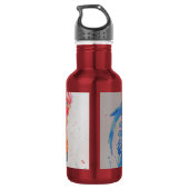 Bouteille D'eau Rooster rouge Aquarelle Peinture Fête des pères Pa (Dos)