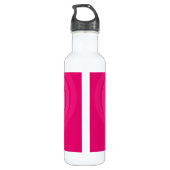 Bouteille d'eau rose avec Coeurs (Dos)