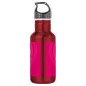 Bouteille d'eau rose avec des coeurs (Dos)