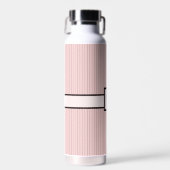 Bouteille D'eau Rose avec Pinstripes Noires (Avant)