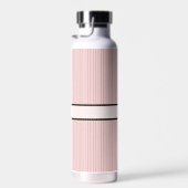 Bouteille D'eau Rose avec Pinstripes Noires (Plage)