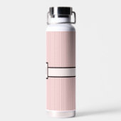 Bouteille D'eau Rose avec Pinstripes Noires (Arrière)