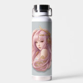 Bouteille D'eau rose barbie avec tendresse (Arrière)