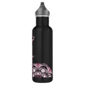 Bouteille D'eau Rose Dusky Personnalisé Boho Floral Dot Mandala (Droite)
