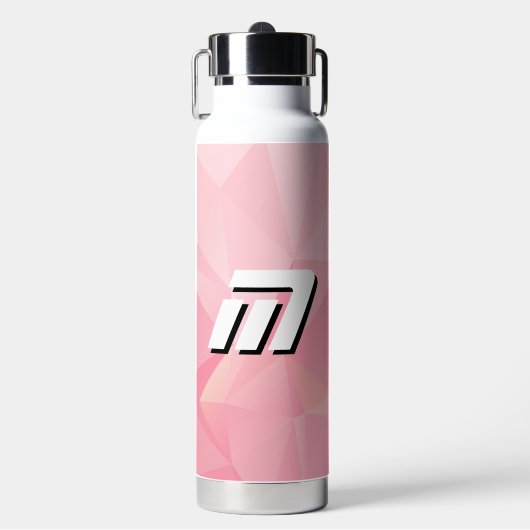 Bouteille D'eau Rose esthétique Géométrique Polygone Monogramme Mo (Salle de sport)