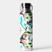 Bouteille D'eau Rose et aqua abstrait personnalisé (Arrière)