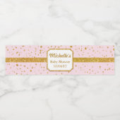 Bouteille d'eau rose et or Étiquettes (Étiquettes simples)