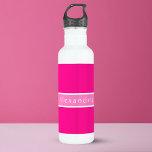 Bouteille D'eau Rose et rose chaud personnalisé<br><div class="desc">C'est un design élégant, chic, personnalisé. Il est dans le tendance rose chaud et rose avec de l'espace pour vous d'ajouter votre nom dans la typographie stylisée. Il ferait un cadeau idéal personnalisé ou comme une nouvelle bouteille d'eau design, pour vous-même. Pour personnaliser, ajoutez simplement votre nom dans la zone...</div>