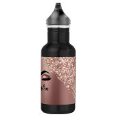 Bouteille D'eau Rose Gold Blush Pink Monogram Glitter Eyelashes (Droite)