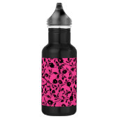Bouteille d'eau rose noire avec nom (Droite)