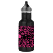 Bouteille d'eau rose noire avec nom (Droite)