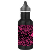 Bouteille d'eau rose noire avec nom (Gauche)