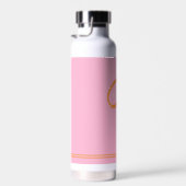 Bouteille D'eau Rose Orange Initial Monogramme Moderne (Plage)