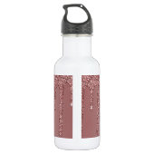 Bouteille D'eau Rose Parties scintillant de goutte d'or Monogramme (Dos)