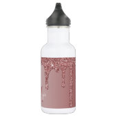 Bouteille D'eau Rose Parties scintillant de goutte d'or Monogramme (Droite)
