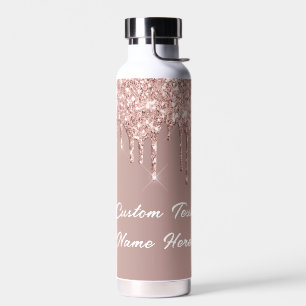 Bouteille d'eau rose Parties scintillant or avec t