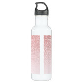 Bouteille D'eau Rose Parties scintillant or Blush Monogramme perso (Dos)