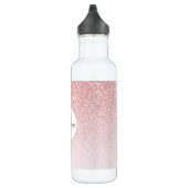 Bouteille D'eau Rose Parties scintillant or Blush Monogramme perso (Droite)