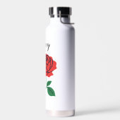 Bouteille D'eau Rose Rouge Nom Personnalisable (Gauche)