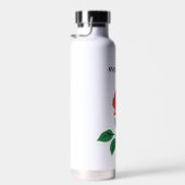 Bouteille D'eau Rose Rouge Nom Personnalisable (Plage)