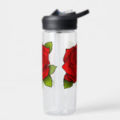 Bouteille D'eau Rose rouge simple (Gauche)