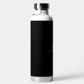 Bouteille D'eau Rose Rouge Sur Monogramme Noir Et Or (Droite)