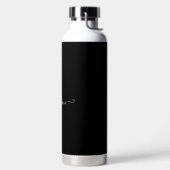 Bouteille D'eau Rose Rouge Sur Monogramme Noir Et Or (Droite)