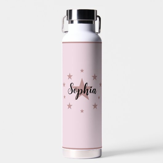 Bouteille d'eau rose - Starry Design & Nom personn (Avant)
