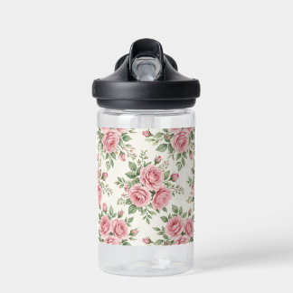 Bouteille D'eau Roses à l'aquarelle rose vintage motif floral sans
