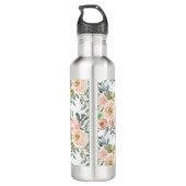 Bouteille D'eau Roses élégants, Message Motivationnel (Dos)