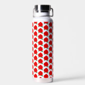 Bouteille D'eau Roses Rouges Avec Bourgeons Monogramme Thor Isolée (Arrière)