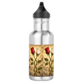 Bouteille D'eau Roses rouges et blanches entrelacées. (Droite)