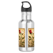 Bouteille D'eau Roses rouges et blanches entrelacées. (Dos)