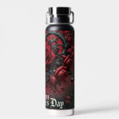 Bouteille D'eau Roses rouges gothiques Saint-Valentin (Arrière)