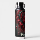 Bouteille D'eau Roses rouges gothiques Saint-Valentin (Avant)
