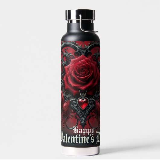 Bouteille D'eau Roses rouges gothiques Saint-Valentin (Gauche)