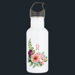 Bouteille D'eau Roses rustiques et foune avec Monogramme<br><div class="desc">Joli et féminin,  portez cette bouteille d'eau écologique dans le style avec un rose d'inspiration rustique et un design floral fougère personnalisé avec votre monogramme souhaité. Il fait un cadeau épatant pour les amis,  les membres de la famille,  les collègues et plus encore.</div>