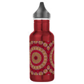 Bouteille D'eau Rosettes Mandala Rouge Or Jaune (Gauche)