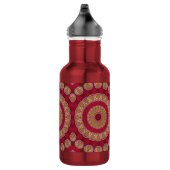 Bouteille D'eau Rosettes Mandala Rouge Or Jaune (Droite)