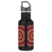 Bouteille D'eau Rosettes Mandala Rouge Or Jaune (Dos)